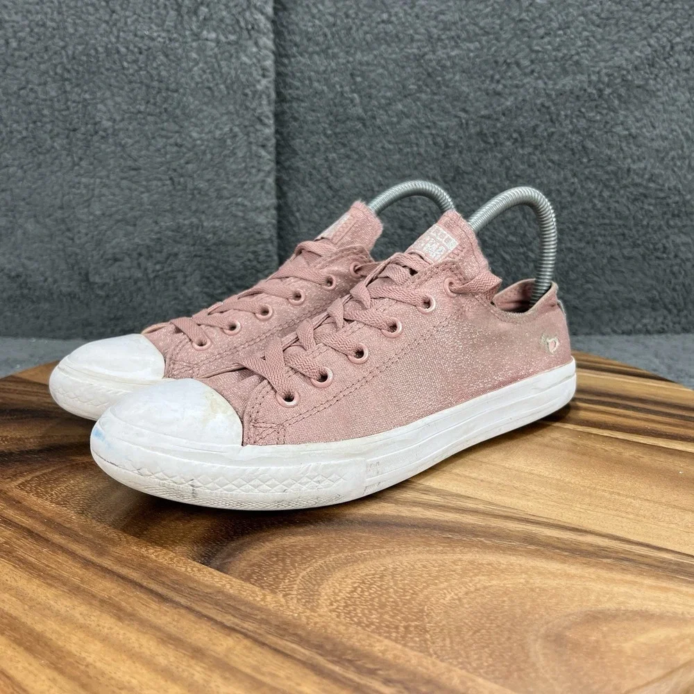 Converse Chuck Taylor All Star Junior Low‎ Top Sneakers Pink Glitter Size 5